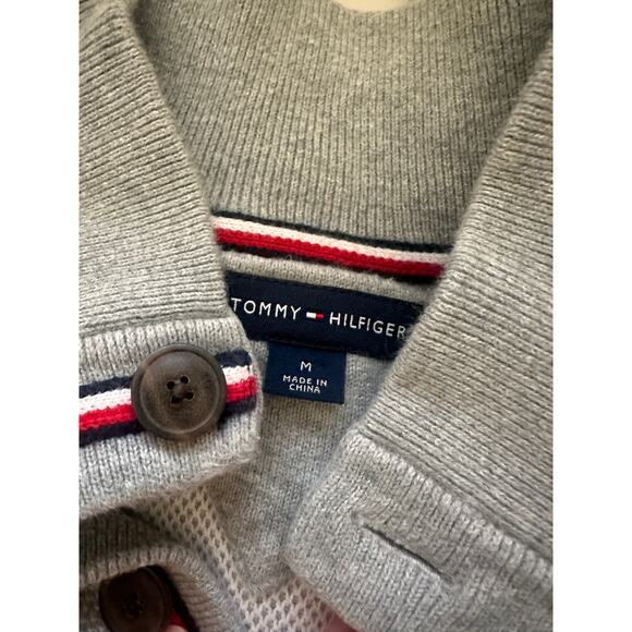 Vtg Tommy Hilfiger Sweater Mens Sm / Med 3 Button Placket Neck Jumper READ SIZE - Picture 2 of 5